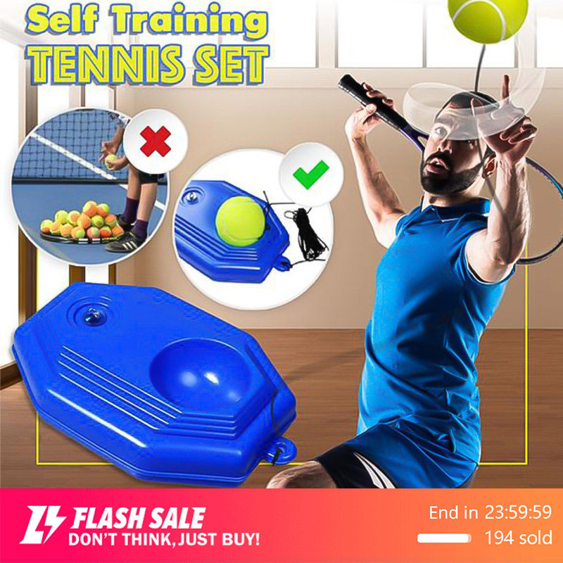 🔝 Original Solo Tennis Training Equipment Trainer Self Practice Balls Rebounder Tools with Ball Set Ping Pong Table Exercise Badminton Gym for Men at Home Equiptments Workout Fitness Racket Equipments Kids Dampener Accessories Device