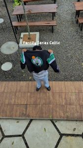 JUMPSHOT Jaket Varsity Bomber Boston Celtics NBA Basketball Team Full Bordir Casual Vintage