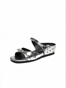 Belle | Genuine Leather Bow Polka Dot High Heel Sandals Internal Lift