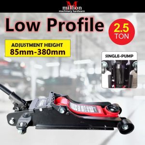 millionhardware - 2.5Tons (85-380mm) Ultra Low Profile Hydraulic Floor Jack 2.5 Ton Garage Service Jack Heavy Duty Rapid Single Pump Jack
