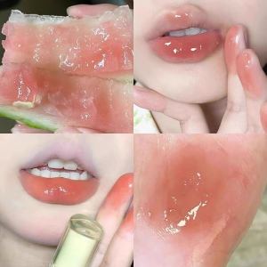 DaimAnpu Oxygenated Watermelon Glossy Lip Glaze Transparent Moisturizing Long-lasting Early Morning Natural Looking Fake Nude