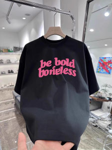 Áo Thun Cotton Tay Ngắn in Chữ Màu Hồng Thời Trang Thường Ngày Mùa Hè Cho Nam Cổ Tròn Rộng Rãi Thoáng Khí Thoải Mái