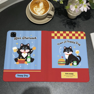 case iPad Gen9 Air7 Air6 ที่ใส่ปากกา ไก่ทอดแมวดำ เคสไอแพด Gen10 Gen11 Pro11 2024 Air5 10.9 Air13 Pro13 2024