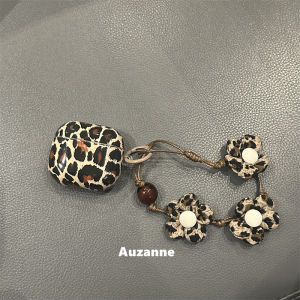 Retro Black Brown Leopard Print Bluetooth Earphone Case Cover Compatible with Airpods pro 1 2 3 4 Generation Apple Accessories