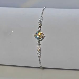 Gelang Original Moissanite Charm Asli Perak 925 VVS1 1 D GRA Sertifika