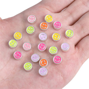 2 cái hợp kim màu men mặt cười hạt Hạt đệm rời cho làm đồ trang sức vòng tay tự làm Bông tai móc chìa khóa Vòng Cổ Phụ Kiện