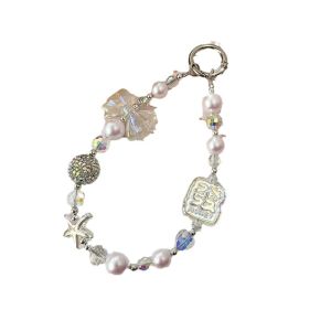 Phong cách Trung Quốc phong cách trung quốc mới pha lê ngọc trai Hàn Quốc cao cấp hạt trong suốt hạt trang trí làm bằng tay hành lý Làm Giàu móc điện thoại di động Nữ