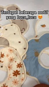 Peralatan MPASI Perlengkapan Celemek Alat Makan Bayi Kain Cotton Mingky Baru Lahir New Born Lembut Anti Rembes Waterpeoof Petal