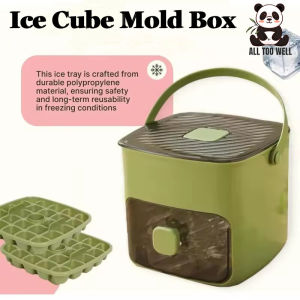 Simple Press Type Ice Cube Mold Box Easy Release Plastic Frosted Ice Bucket Large Capacity Ice Storage Box