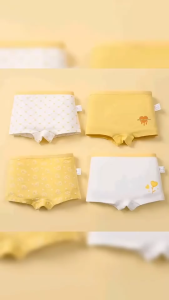 Kids Paradise 4 Pcs Cotton Boxer Panties – Soft Cartoon Underwear Set for Kids Girls 1-12 Years Old