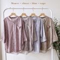 Atasan Wanita Salur Bahan Rayon Premium/Blouse wanita Terbaru/kemeja rayon Premium / Kemeja Rayon Oversized / Kemeja katun rayon / Kemeja Kantor / Blouse Wanita / Kemeja Murah/atasan wanita terbaru/ blouse wanita import/blus wanita. 