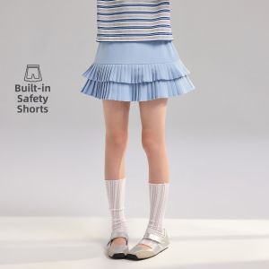 iplant | Polo Collar Loose Striped T-shirt for Girls