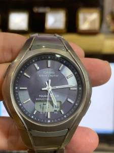Đồng hồ nam hiệu CA$IO Touch SOLAR dòng máy WAVE CEPTOR ILLUMINATOR WOULD TIME pin khỏe dây titanium siêu nhẹ siêu bền khóa zin chuẩn hãng đáy vít chống nước tốt phù hợp với các anh nam cổ tay từ 18cm trở lại
