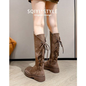 Brown Suede Long Boots Womens 2025 Autumn Summer New plus Size Thick Leg Knight Boots Wide Calf High Waist Xinjiang Boots