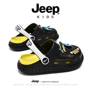 Jeep Childrens Clog Shoes Boys Beach Slippers Anti-slip Wear-resistant Toddler Sandals Summer Outdoor Footwear for Kids