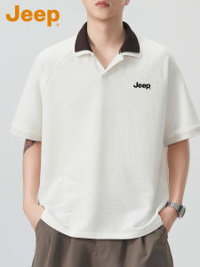 Jeep | Color-block Trim Loose Fashion Mens Polo Shirt