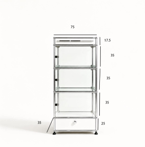 High-end Vintage Style Transparent Glass Wall-mounted Display Cabinet