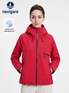Navigare | Red Hooded Loose Casual Jacket Autumn