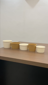 [CTN] 390/520/750/850/1000ml Paper Bowl / Lid / Mangkuk TAPAU Hot Soup LAKSA BUBUR/Disposable Bowls Container 纸碗 打包碗
