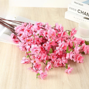 65CM Artificial Peach Branch Artificial Cherry Flowers Artificial Flower for Home Decor