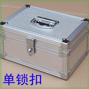 Aluminum Alloy Handheld Thickened Cash Box Receipt Storage Box Coin Box Receipt Box Simple Style Pure Color for Home And Office