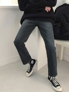 DAVID&ME | Black Loose Vintage Straight Leg Jeans 9/10 length