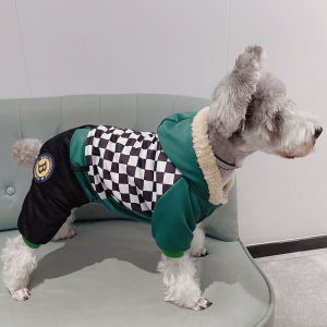 Thickened Fleece Dog Clothes Autumn Winter Warm Cotton Coat for Small Medium Dogs Four-Legged Snarley Teddy Bichon
