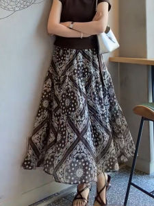 MANMI | Holiday Style Vintage A-line Half Skirt Slimming