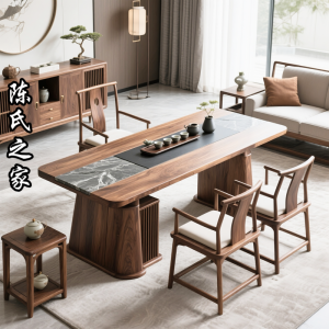 Home Use New Chinese Style Solid Wood Tea Table Set Modern Simple Tea Room Tea Table Combination with Chairs for Brewing Tea