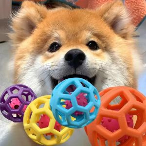 Dog Toy Sound Making Chew Resistant Bell Ball Self Entertaining Teeth Grinding Pet Cat Rubber Ball Toy for Dogs And Cats
