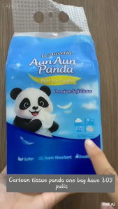 (1 Carton) 10pack Le’Auveria Aun Aun Panda (4ply- 205 pulls x 10pack) Premium Soft Tissue + Free 2 wall hook - Down Pull