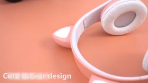 Foldable B39M Cat Ear Bluetooth Headphone with Microphone HiFi Stereo LED Light Headphone Wireless Headset with Mic