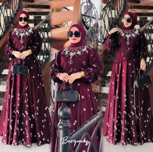 ZIFA FASHION || COD || TIARA DRESS SET HIJAB BY ASOPUROH || GAMIS BAHAN FULL KATUN BORDIR SIAP KIRIM || DRESS PESTA KONDANGAN PAYET MEWAH ELEGAN || LD 110 PB 140CM || GAMIS MODIS LEBARAN 2026 || *ST