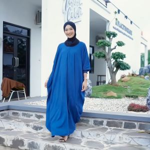 Kaftan Wanita Dewasa Resleting Busui Simple Mewah Elegan Polos Bahan Rayon Premium Terbaru