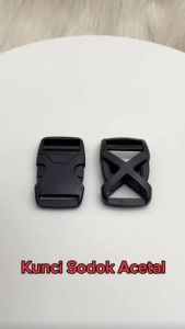 Aksesoris Tas Variasi Kunci Sodok ACETAL X (Plastik) - 2.5 cm PREMIUM IMPORT / Slop / Buckle HITAM - Aksesoris Tas Fashion (IMPORT)