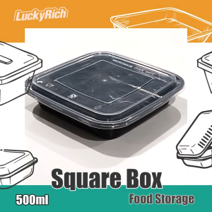 LuckyRich - Square Box - Food Storage 50pcs 500ml with LID Cover for Food Container needs