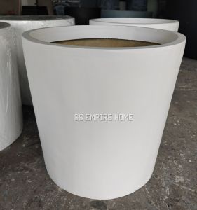 REX FP21 White Fiberglass Matte Flower Pot Pasu Bunga Garden Taman Plant Pokok Fiber Square Indoor Outdoor Tempayan