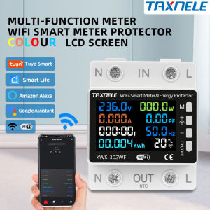 63A Tuya WIFI Smart Switch Circuit Breaker Energy Meter KWh Power Metering Timer Relay Remote Control Voltage Protect Smart Life