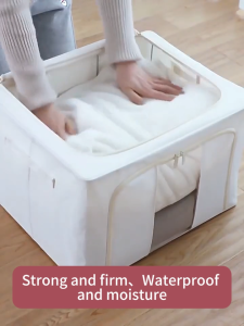 【SG】HXR 24/66/100L Large Capacity Oxford Cloth Storage Box Steel Frame Support Household Clothing Bedclothes Storage Bag 收纳箱