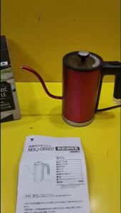 Ấm siêu tốc nội địa Nhật Yamazen NEKJ-060DT (0.6L) (0000585) có nhiệt kế vòi rót nhỏ giọt (vòi cổ ngỗng) - Date 2020