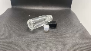 ขวด 15 มล. (50ใบ) แก้วกลม ใส +จุกNo.5+ ฝาพลาสติกหมุน#22mm