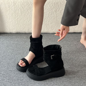 XUJIA | Dép Cao Gót 8cm Kiểu Móng Cọp Trong Suốt