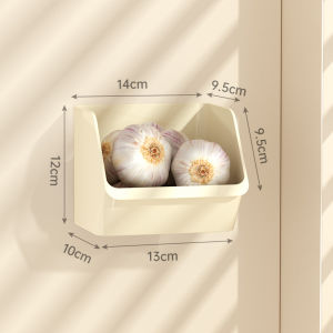 Kitchen Storage Basket Wall Hanging Garlic Onion Ginger Organizer Box Plastic Japanese Style Home Organization Tool
