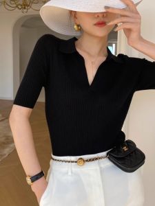 HUOLISI | Slim Fit Short Sleeve Knit Top