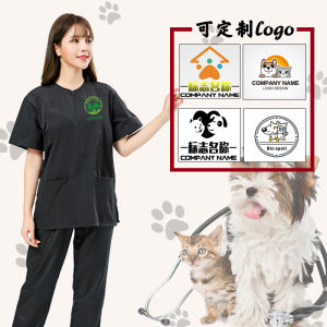 Waterproof Pet Grooming Work Uniform Customizable Logo for Cats and Dogs Large Size Non-Linting Hair Cutting Protection Wear