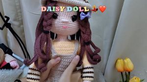 60CM 100% Special Handmade Daisy Doll Collection Amigurumi Crochet Big Doll Patung Stuffed toy Gift Set Girls birthday present christmas