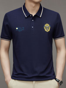 Áo Thun Polo Thêu Cao Cấp Thoáng Khí Mùa Hè Mỏng Thường Ngày Tay Ngắn Cổ Bẻ Trang Phục Công Sở Cho Nam Trung Niên