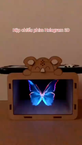 Hộp Chiếu Hình 3D Halogram Bằng Gỗ STEM Hologram DIY STEAM Wood Đồ Chơi Trẻ Em Giáo Dục Sáng Tạo