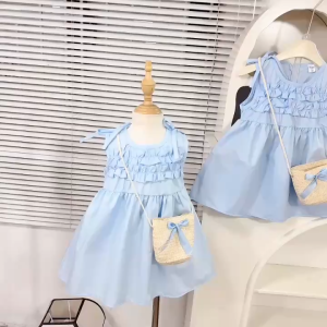 Set váy đũi cao cấp tặng túi xinh yêu bé gái mặc đi biển đi chơi từ 10-22kg