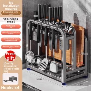 B&W | Multifunctional Stainless Steel Kitchen Storage Rack